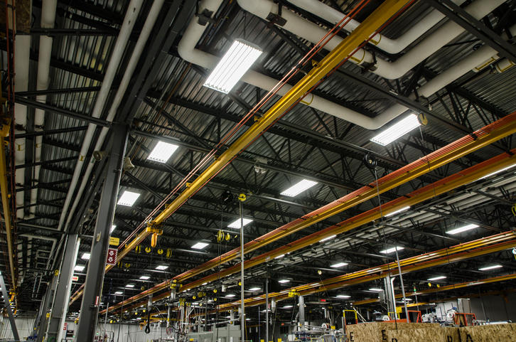 Ceiling of a manufacturing plant
